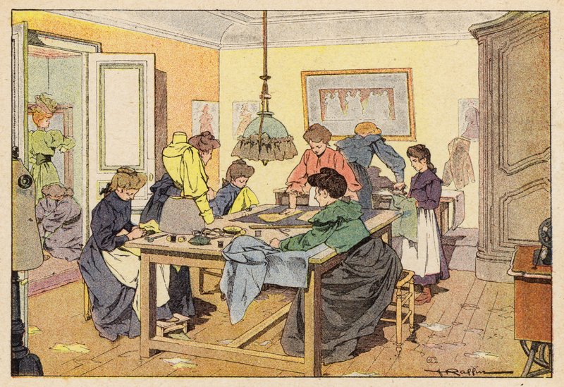 La Couturiere, Couturier (renkli taş) by French School