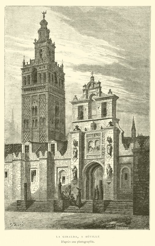 La Giralda, Sevilla (gravür) by French School