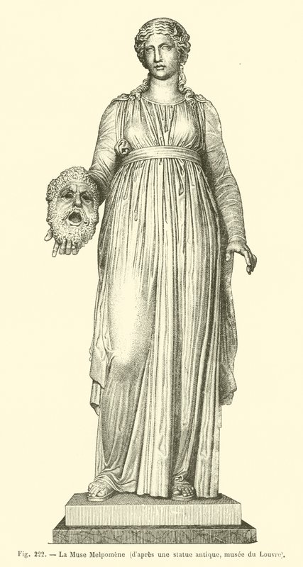 La Muse Melpomene (gravür) by French School