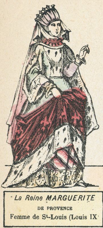 Provence Kraliçesi Marguerite, St-Louis'in Karısı (Louis IX) (renkli gravür) by French School