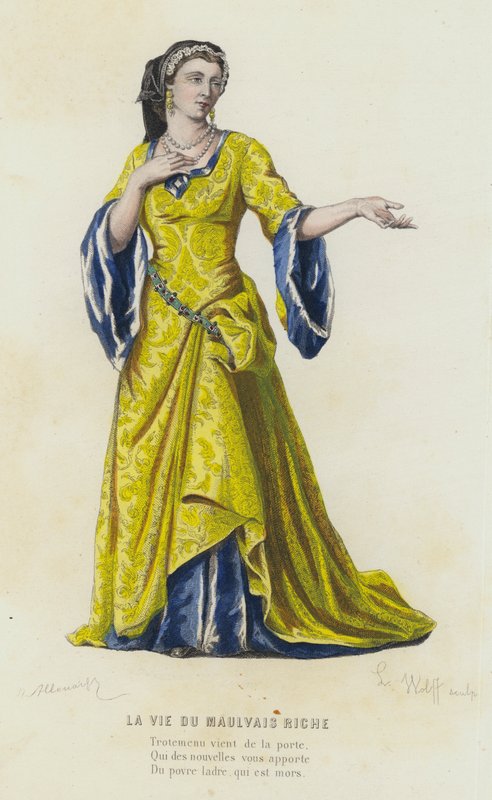 Kötü Zenginlerin Hayatı (renkli gravür) by French School
