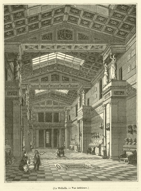 Walhalla, İç görünüm (gravür) by French School