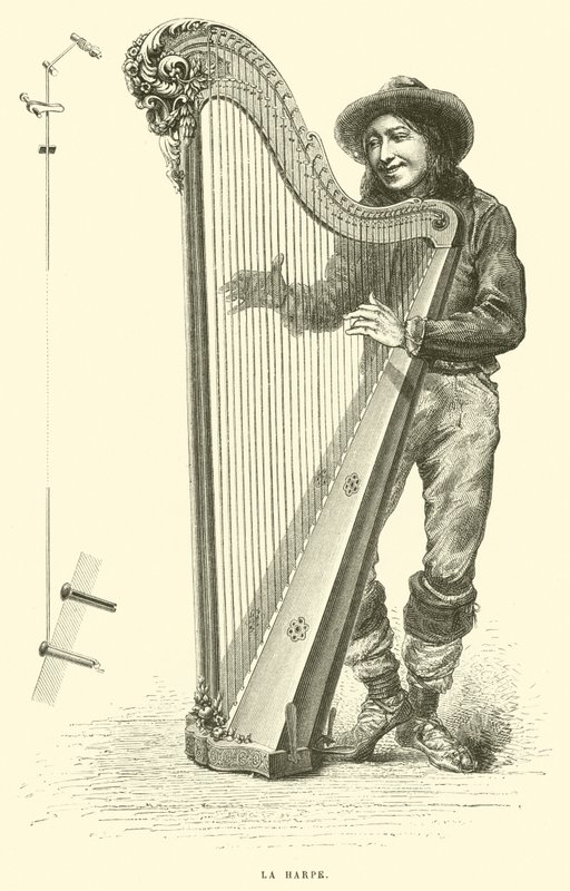 La harpe (gravür) by French School