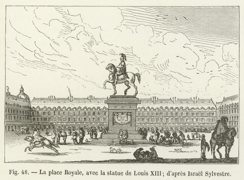 Louis XIII heykeli ile Royale yerleştirin; İsrail Sylvestre