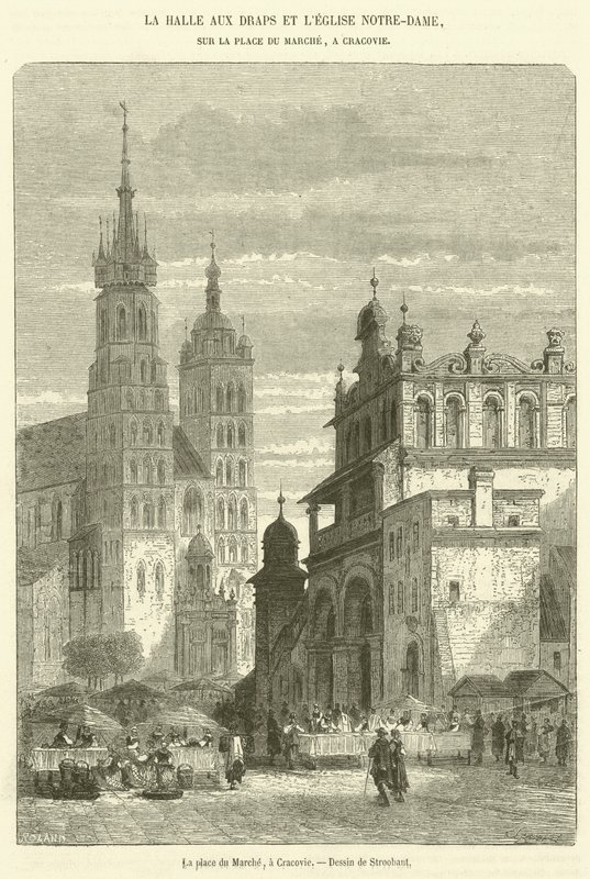 Pazar Meydanı, Krakow (gravür) by French School