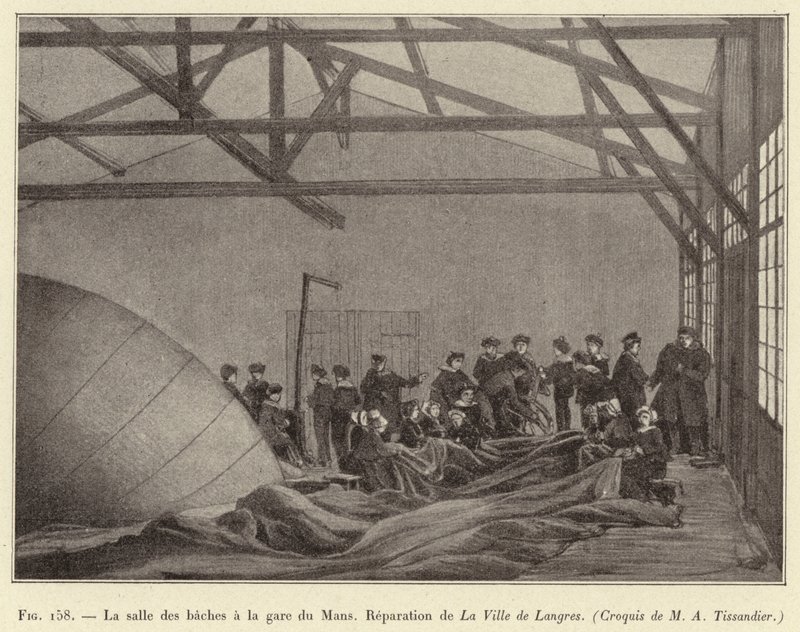 Le Mans istasyonundaki branda odası, Langres şehrinin onarımı by French School