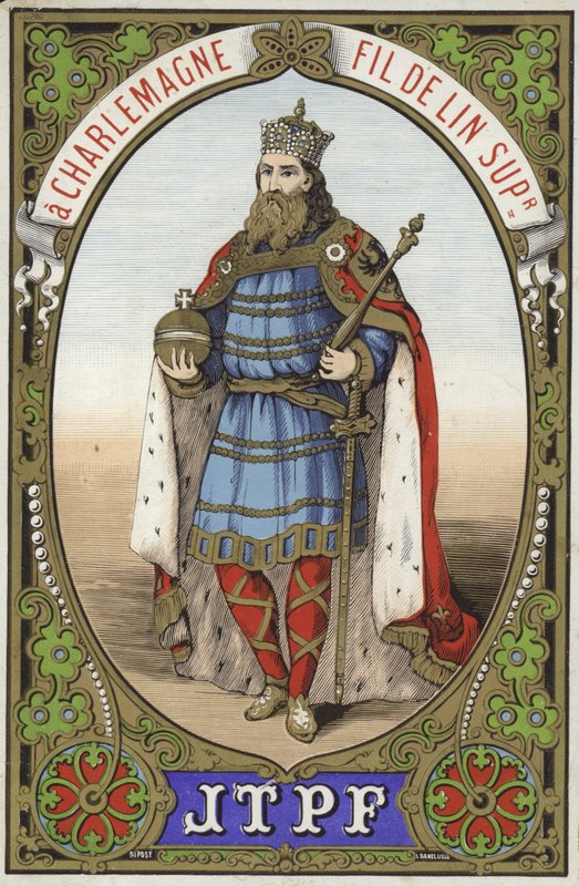 Charlemagne ipliği için etiket by French School