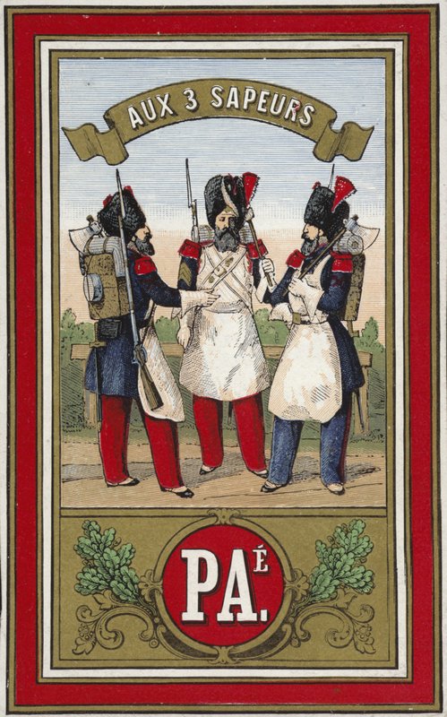 Üç Sappers ipliği için etiket by French School
