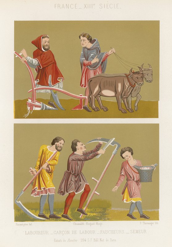 İşçi, çiftçilik yapan, biçen ve tohum eken bir çocuk by French School