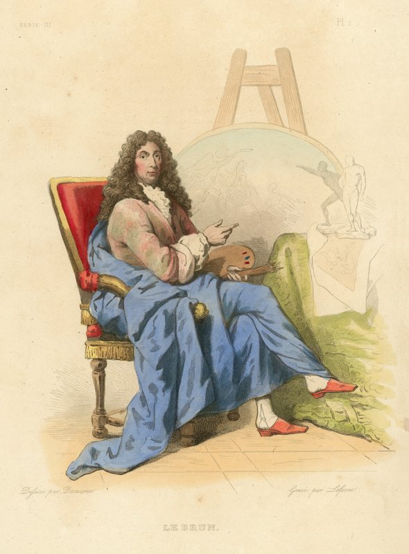 Le Brun (renkli gravür) by French School
