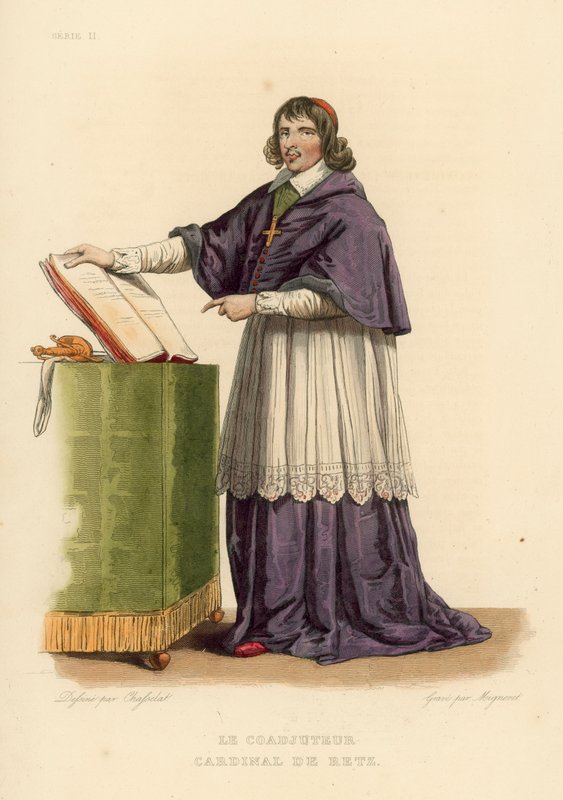 Yardımcı Yardımcı, Kardinal de Retz (renkli gravür) by French School