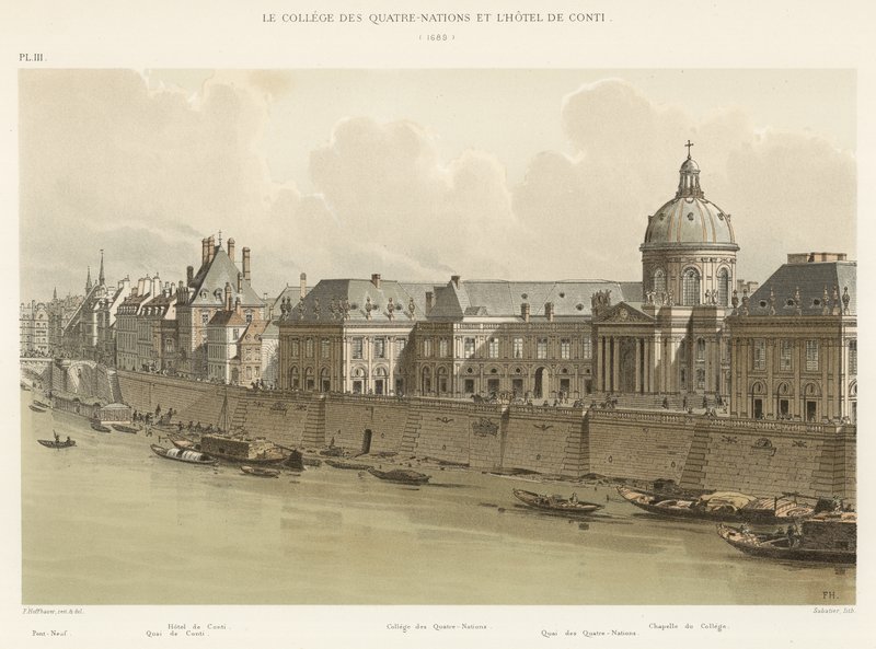 College des Quatre-Nations ve Hôtel de Conti, 1689 by French School
