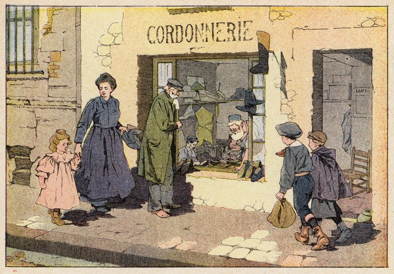 Le Cordonnier, Ayakkabıcı (renkli taş) by French School