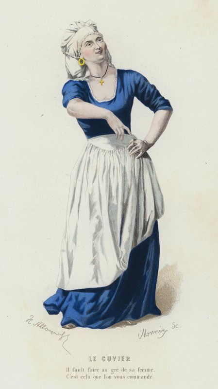 Le Cuvier (renkli gravür) by French School