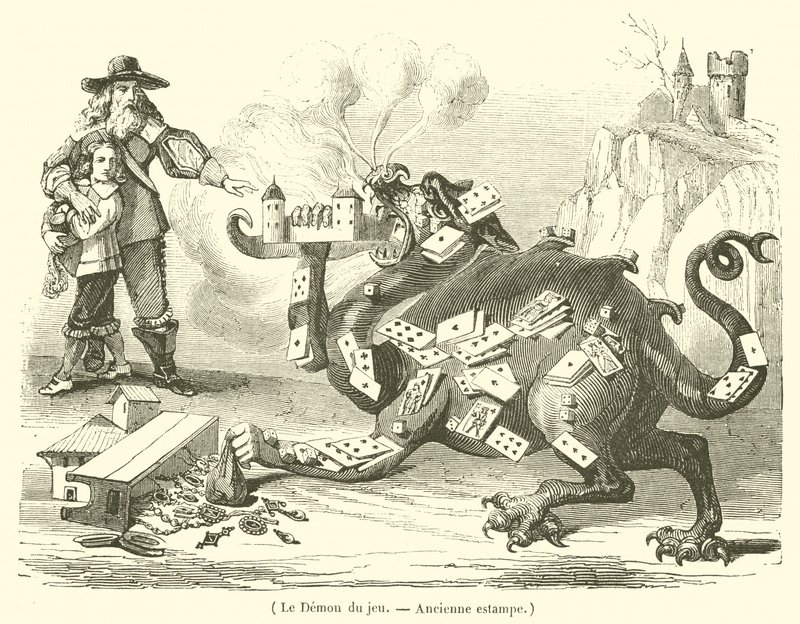 Le Demon du jeu (gravür) by French School