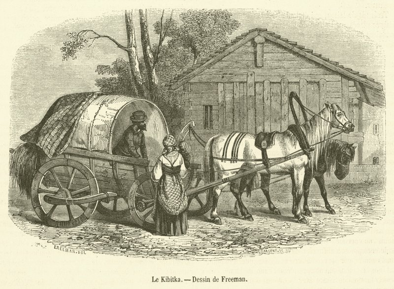 Le Kibitka (engraving) by French School