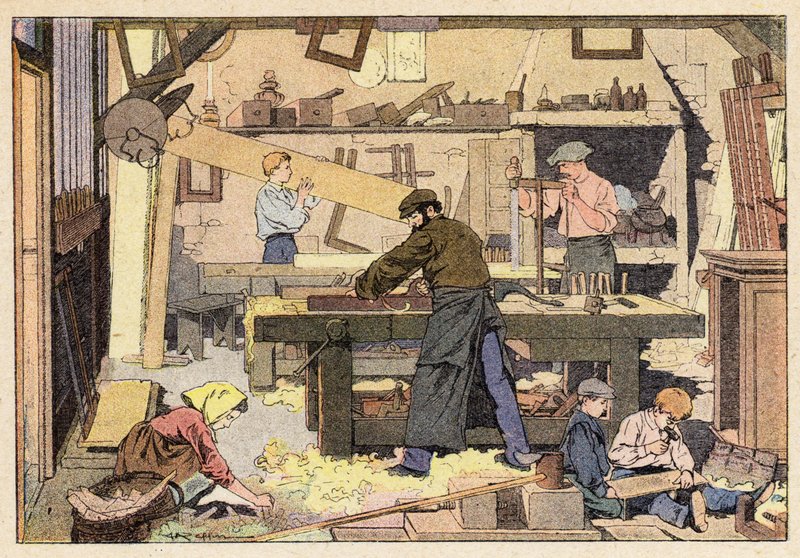 Marangoz, Marangoz (renkli taş) by French School