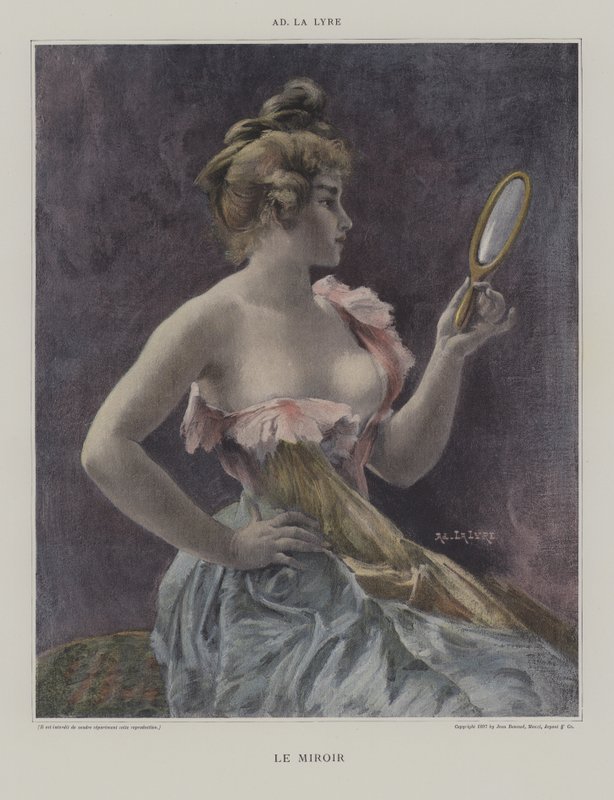Le Miroir (Ayna) (renkli taş) by French School