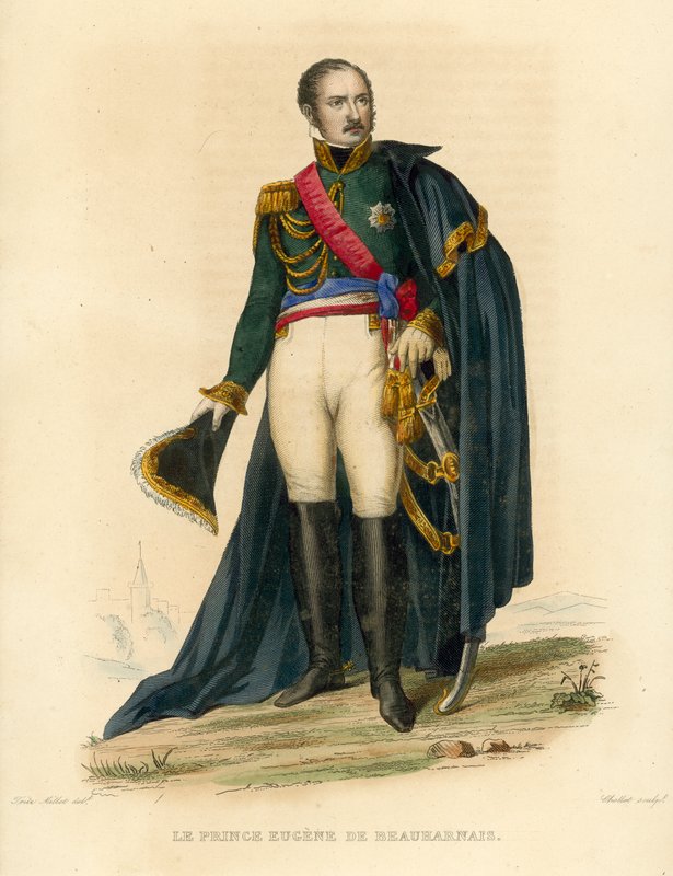 Le Prince Eugene de Beauharnais (renkli gravür) by French School