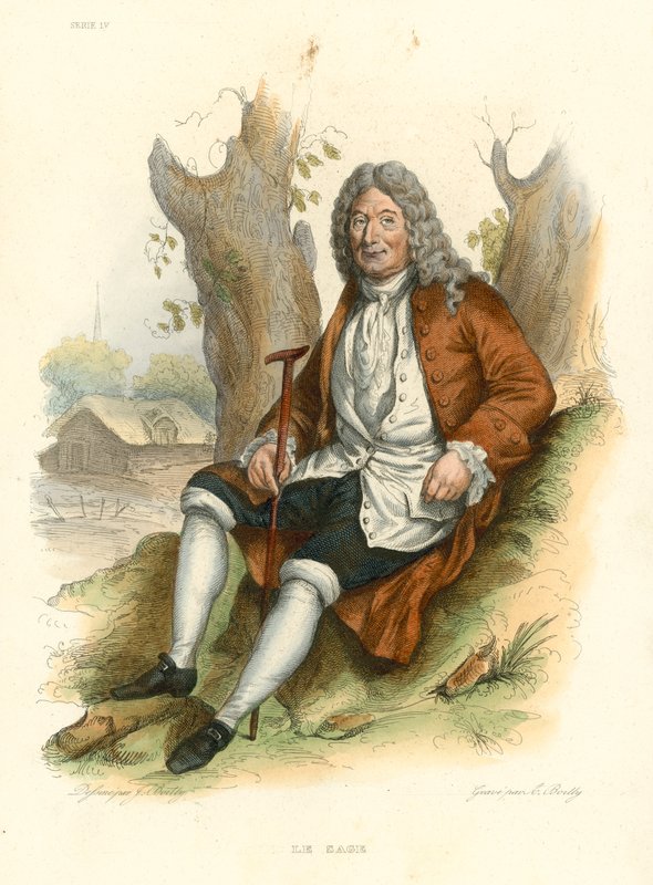 Le Sage (renkli gravür) by French School