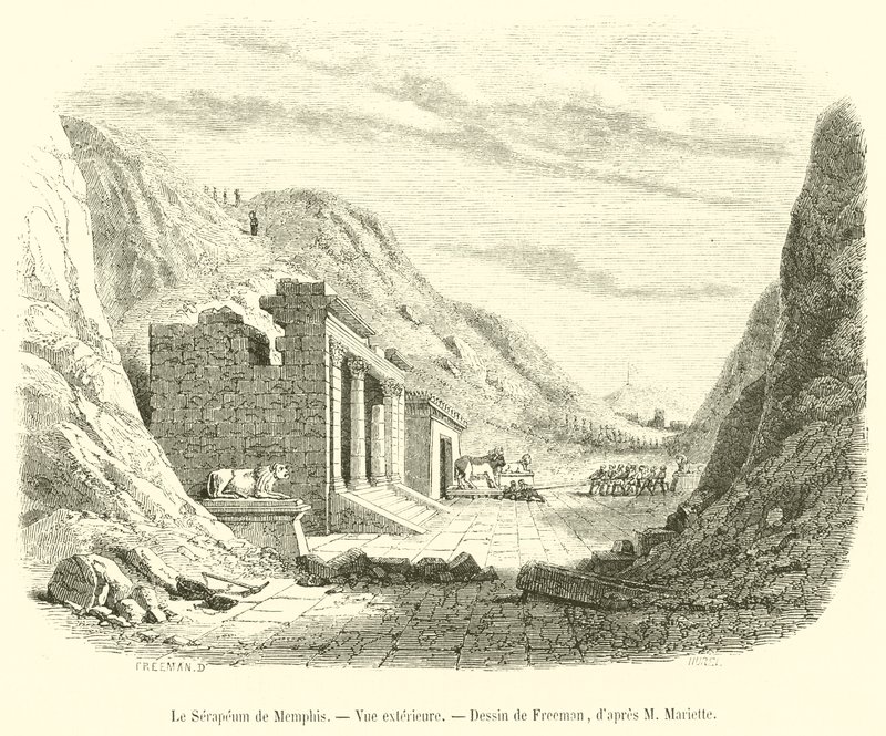 Memphis Serapeumu, dış görünüm (gravür) by French School