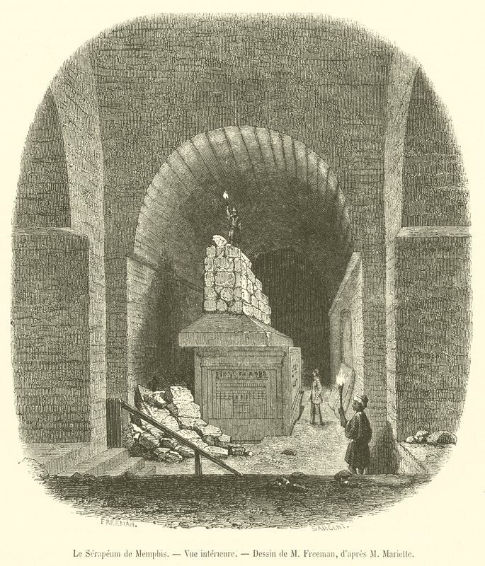 Memphis Serapeumu, iç görünüm (gravür) by French School