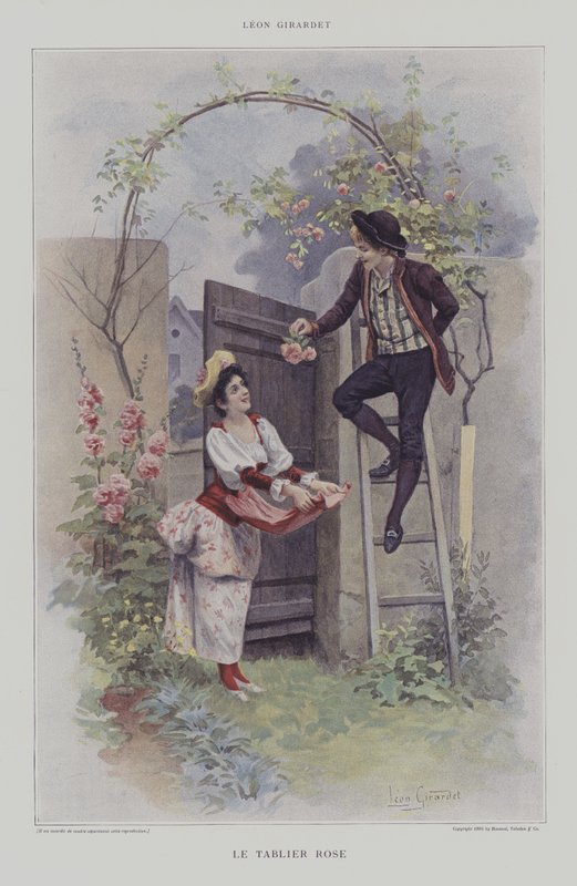 Le Tablier Rose (Pembe Önlük) (renkli taş) by French School