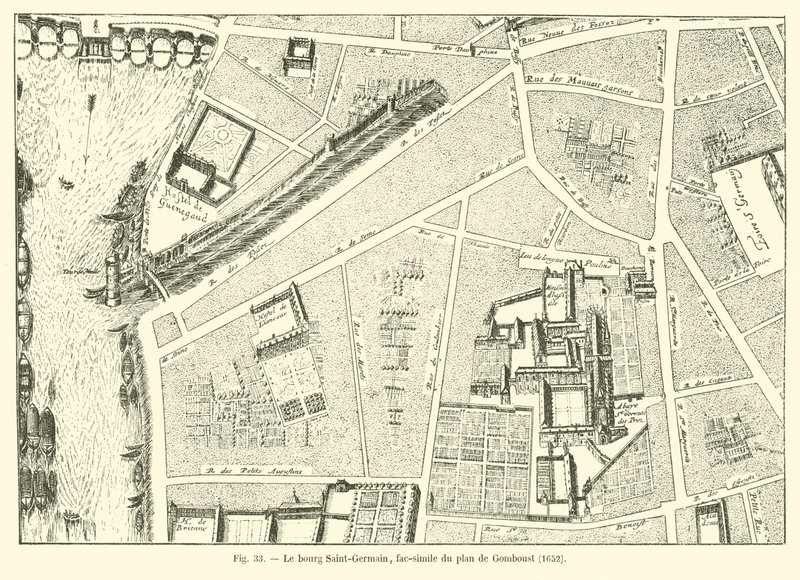 Saint-Germain köyü, Gomboust planının tıpkıbasımı, 1652 by French School