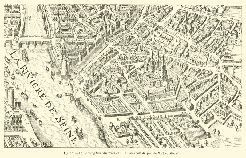 1615 yılında Faubourg Saint-Germain, Mathieu Merian