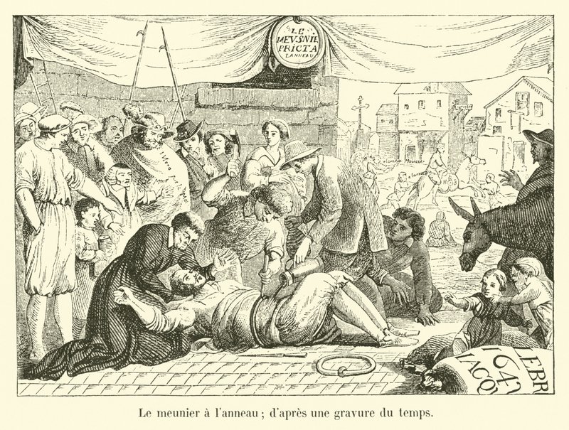 Değirmencinin yüzüğü var; bir zaman gravürünün ardından by French School