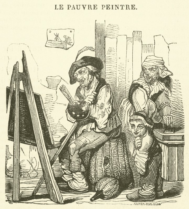 Zavallı ressam (gravür) by French School