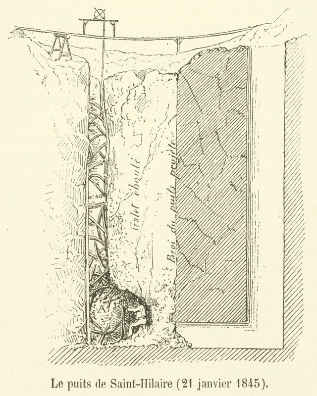 Saint-Hilaire kuyusu, 21 Ocak 1845 (gravür) by French School