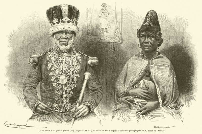 Kral Denis ve harika karısı (gravür) by French School