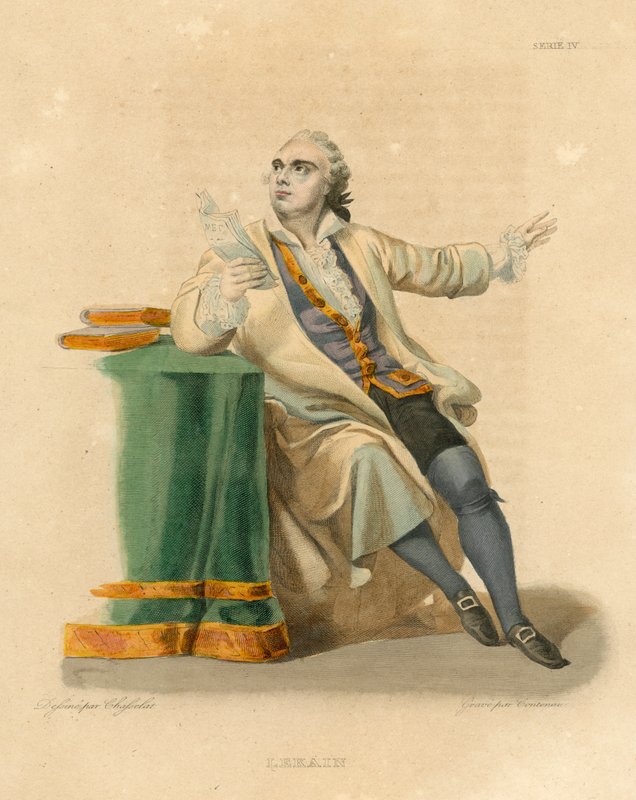 Lekain (renkli gravür) by French School
