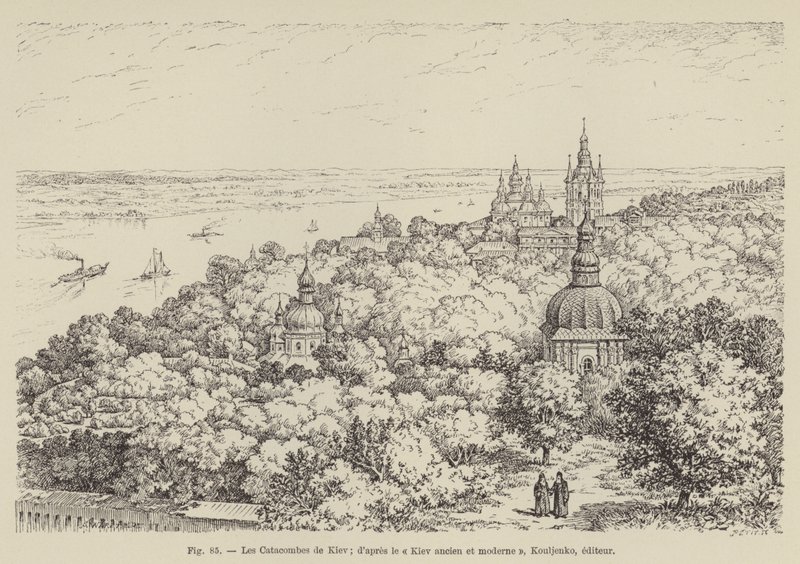 Kiev Yeraltı Mezarları (gravür) by French School