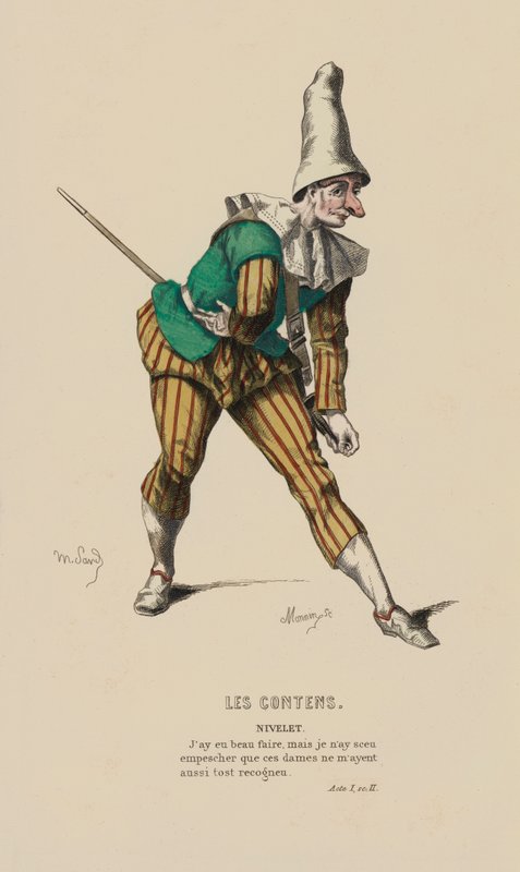 Les Contens, Nivelet (renkli gravür) by French School