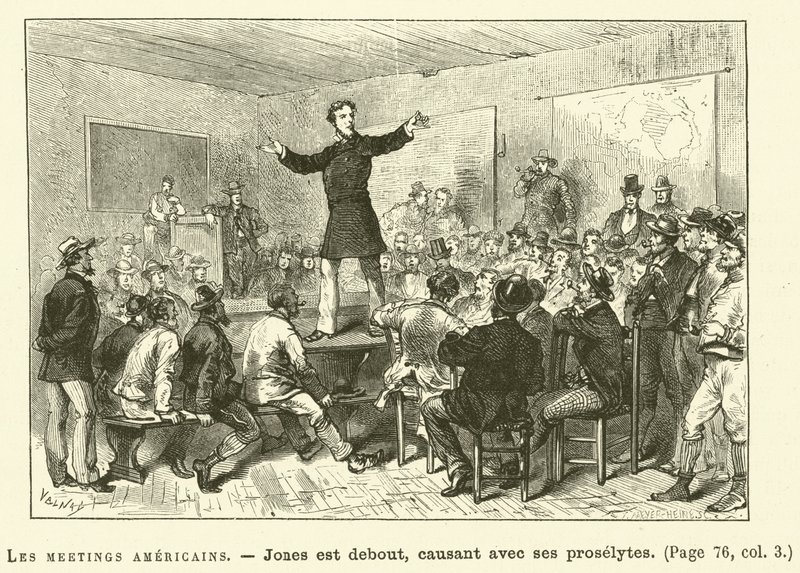 Amerikan Toplantıları (gravür) by French School