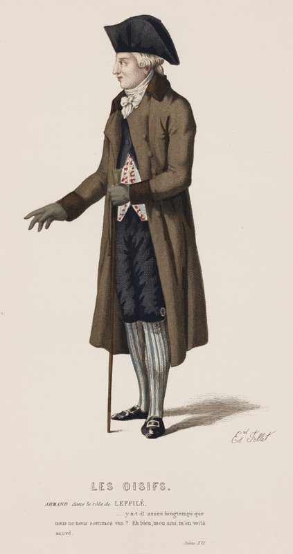 Les Oisifs, Sahne XVI (renkli gravür) by French School