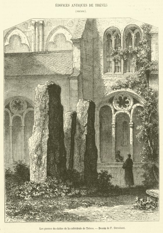 Treves katedralinin manastırının taşları (gravür) by French School