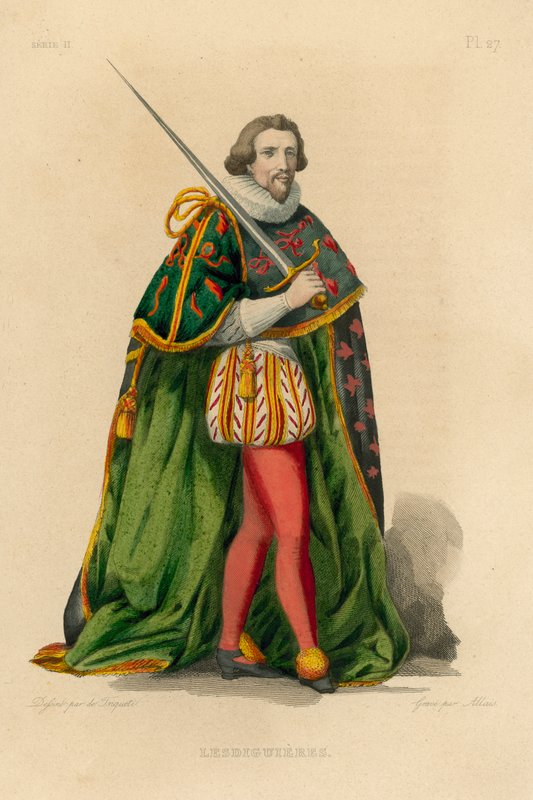 Lesdiguieres (renkli gravür) by French School