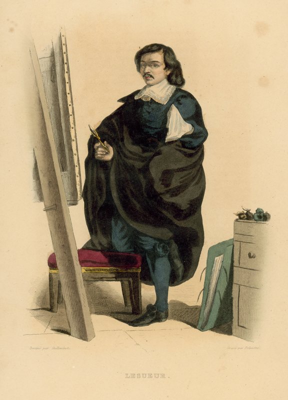 Lesueur (renkli gravür) by French School