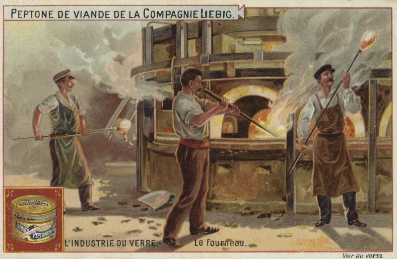 Cam endüstrisini öne çıkaran Liebig kartı by French School