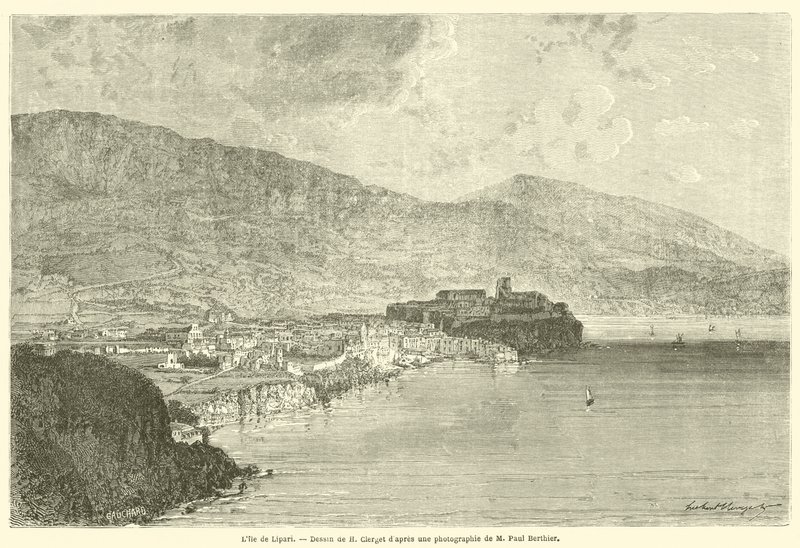 Lipari adası (gravür) by French School