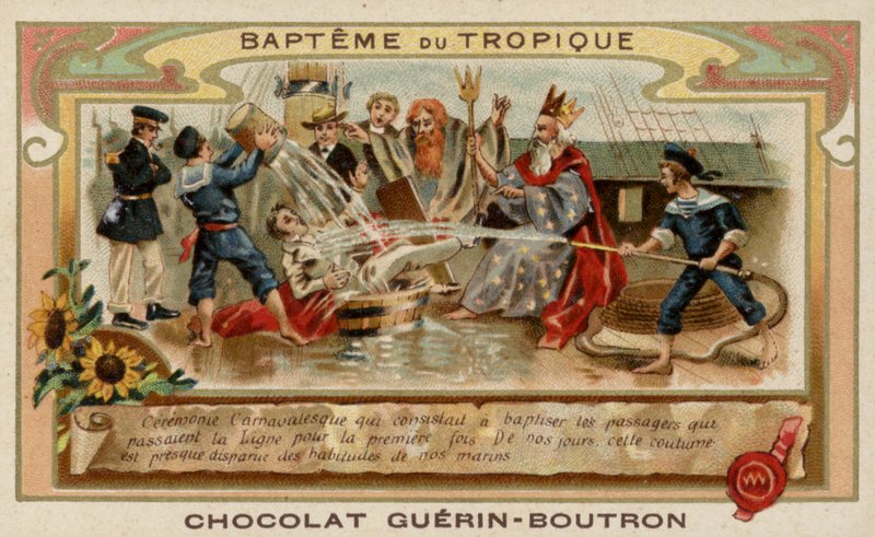 Çizgi geçiş töreni (chromolitho) by French School