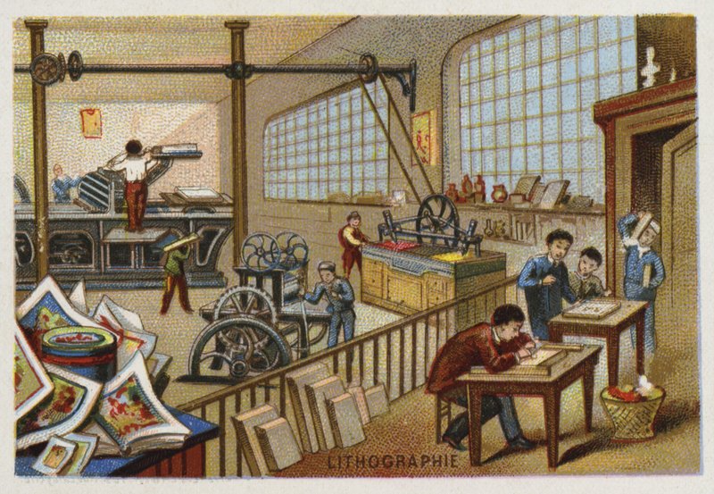 Litografi by French School