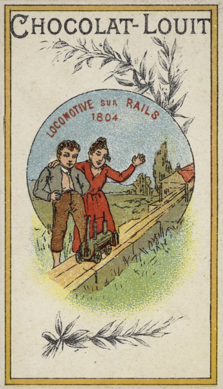Raylar üzerinde lokomotif, 1804 by French School