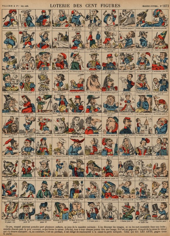 Yüz kişilik piyango (renkli gravür) by French School