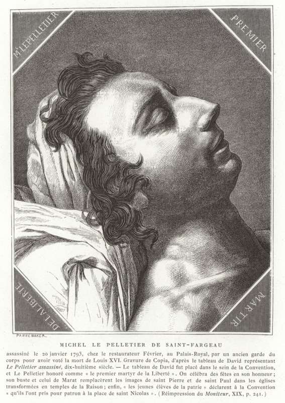 Louis-Michel le Peletier, marquis de Saint-Fargeau, Fransız Devrimci politikacı, 1793 by French School