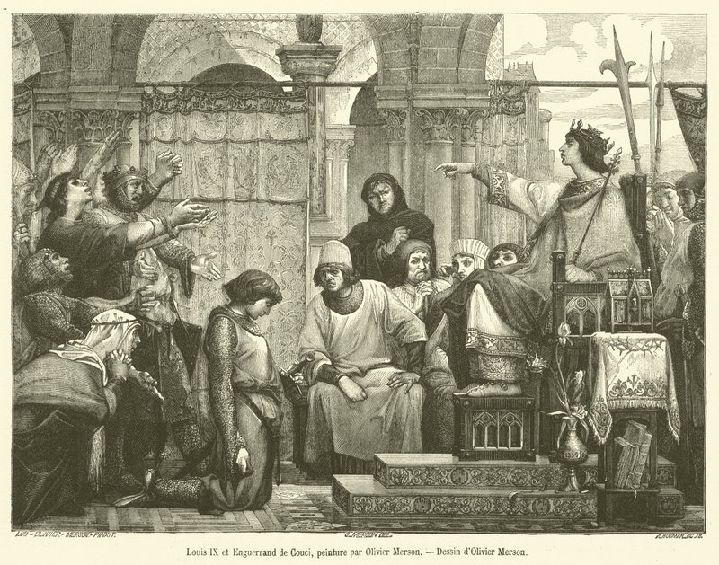 Louis IX ve Enguerrand de Couci (gravür) by French School