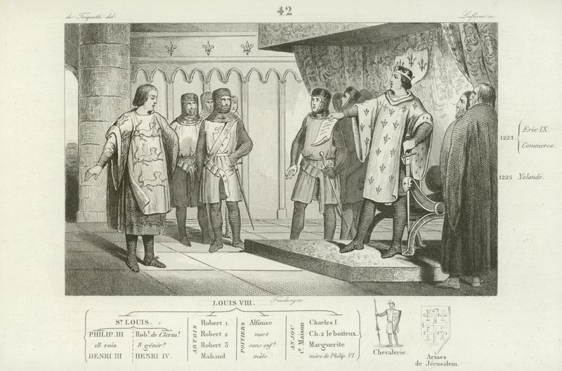 Fransa Kralı VIII. Louis, düşmanı İngiltere Kralı III. by French School